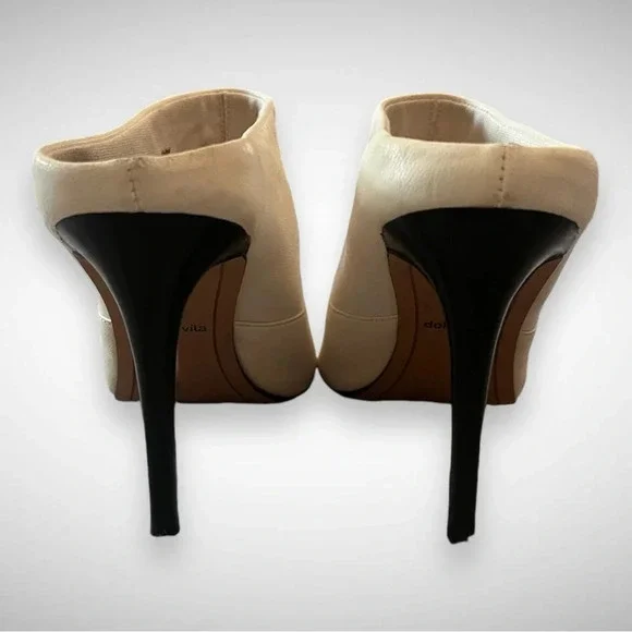 DOLCE VITA Women's White Cinda High-Heeled Leather Mules Size 6 | EUC - Picture 3 of 10